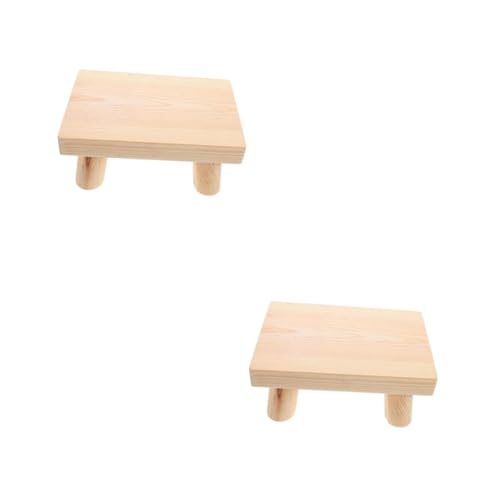 CLISPEED 2 Stück Kinderhocker kinderstuhl kindermöbel kindersitz Kleiner Tritthocker kurzer Holzhocker Hocker zum Wechseln der Schuhe Tritthocker aus Holz für die Toilette hölzern Khaki von CLISPEED