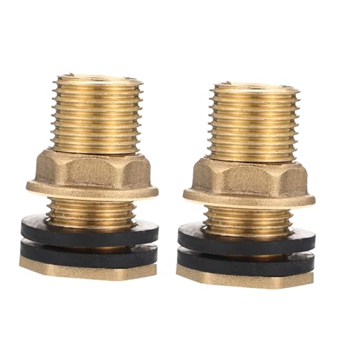 CLISPEED 2 Stück Messing Tankdurchführung Innengewinde Außengewinde mit Dichtung für Wassertank Schlauchanschluss Gartenbrause Zubehör Praktische Wasseranschlusslösung CLISPEED 2 Stück Messing Tankdurchführung Innengewinde Außengewinde mit Dichtung für Wassertank Schlauchanschluss Gartenbrause Zubehör Praktische Wasseranschlusslösung von CLISPEED