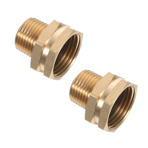 CLISPEED 2 Stück Messing-gartenschlauchadapter: 3/4 Zoll Ght-buchse Auf 1/2 Zoll Npt-stecker – Messing-gartenschlauch-zu- -fittings- Für Die Bewässerung von CLISPEED