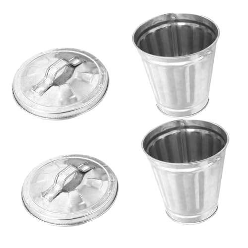CLISPEED 2 Stück Mini Mülleimer mit Deckel Kompakter Schreibtisch Abfallbehälter und Aufbewahrungsbox Multifunktional für Büro Schlafzimmer Küche Leicht Tragbar für Stifte Müll und Blumen von CLISPEED