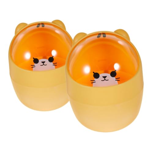CLISPEED 2 Stück Mini Tischmülleimer mit Deckel Niedliches Cartoon design Kompakter Desktop Abfalleimer für Büro und Zuhause Platzsparend Vielseitig als Schreibtisch aufbewahrung Geeignet von CLISPEED