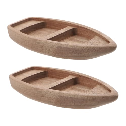 CLISPEED 2 Stück Miniatur Holzboot Handgefertigt Detailreiche Segelboot Modelle Dekorative Schiffsfiguren für Wohnzimmer Büro Bücherregal Nautische Wohnaccessoires von CLISPEED