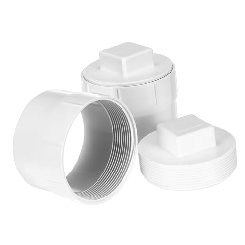 CLISPEED 2 Stück PVC Rohrkappen Teilig Reinigungsstopfen und Bündige Abflussadapter Vielseitig Einsetzbar für Abwasserrohre Einfache Handhabung zur Schnellen Rohrreinigung und von CLISPEED
