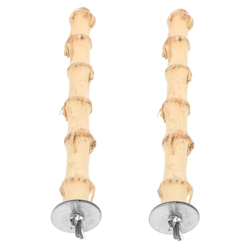 CLISPEED 2 Stück Papageien Sitzstange Stabile Große Vogelstange und Kauspielzeug Einfach zu Befestigen Fördert Koordination und Balance Vielseitig für Vogelkäfig Geeignet von CLISPEED