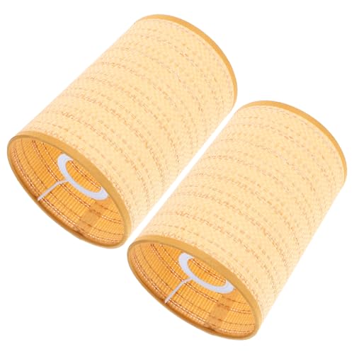 CLISPEED 2 Stück Rattan Lampenschirme Geflochtene Lampenschirme Für Steh Und Tischlampen Schlafzimmer Wohnzimmer Dekorative Moderne Beleuchtung von CLISPEED