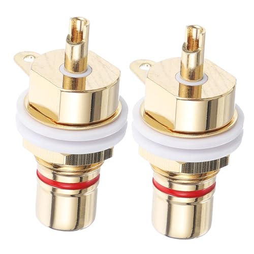 CLISPEED 2 Stück Rca Buchse Vergoldet Steckverbinder für Audiokabel Einbau Steckdose mit Elegantem Design und Stabiler Signalübertragung Kompatibel für Vielseitige Audioanwendungen von CLISPEED