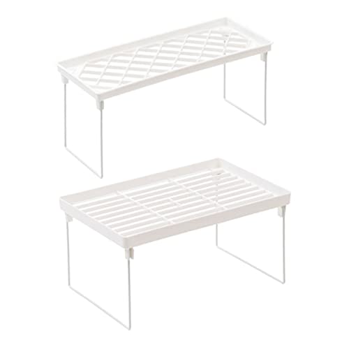 CLISPEED 2 Stück Regal Organizer Teiliges Stabiler Küchen und Schrank Aufbewahrungsständer Wasserdichtes Dickes Material mit Großem Abstand Vielseitiges Ordnungssystem für Wohn und von CLISPEED