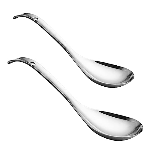 CLISPEED 2 Stück Reislöffel Aus Metall Suppenlöffel Reislöffel Küchenlöffel Kochgeschirr Schlitz Servierlöffel Reisschaufel Party Metall Nudellöffel Servierlöffel Tiefer von CLISPEED