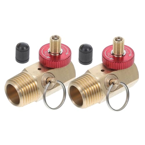 CLISPEED 2 Stück Robuster Teilig Messing Lufttank Verteiler mit Absperrventil und Füllanschluss Sicherheits Entlastungsventil Leicht Tragbar Zubehör für Luftkompressor und Tragbaren von CLISPEED
