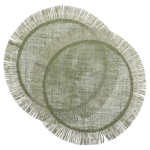 CLISPEED 2 Stück Runde Woven Platzsets Set aus Hochwertigem Material Hitzebeständig rutschfest Dekorativ für Esstische Geeignet Grün CLISPEED 2 Stück Runde Woven Platzsets Set aus Hochwertigem Material Hitzebeständig rutschfest Dekorativ für Esstische Geeignet Grün von CLISPEED