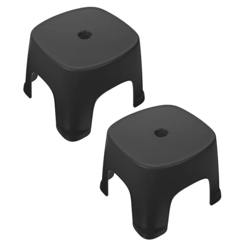 CLISPEED 2 Stück Schuhwechselhocker Toilettenhocker Für Erwachsene Toiletten-tritthocker Für Kleinkinder Zusammenklappbarer Tritthocker Badezimmersitz Stiefstuhl Fuß Stühle Treten PVC Black von CLISPEED