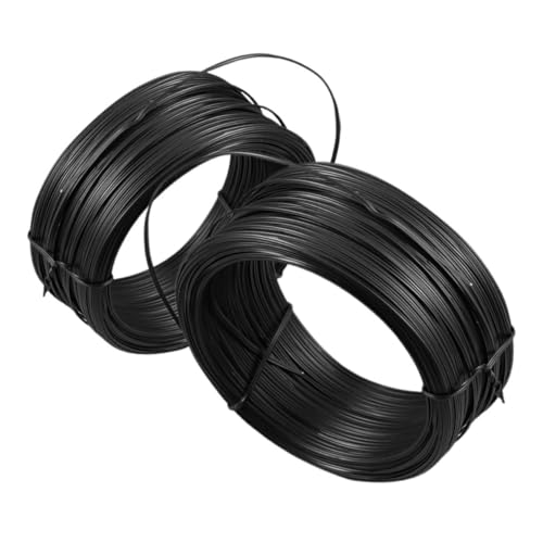 CLISPEED 2 Stück Schwarze Flache Drahtbindedraht Flexibler Beschichteter Basteldraht für Garten Rankpflanzen und Vielseitige Befestigungen Robust und Langlebig von CLISPEED