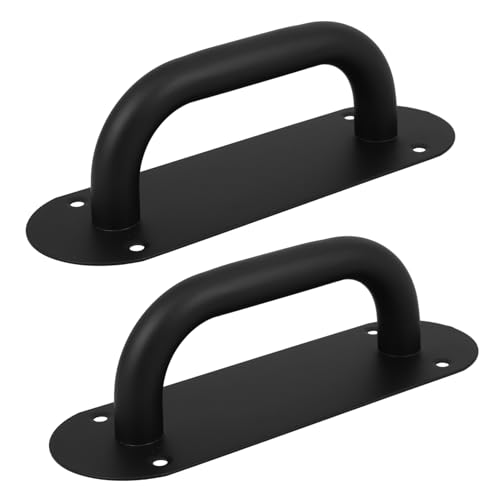 CLISPEED 2 Stück Schwarze Push Pull Türgriffe Robuster Brandschutztürgriff mit Schraubmontage Dicker Türbeschlag für Schiebetür Moderner Minimalistischer Stil für Innen und Außen von CLISPEED