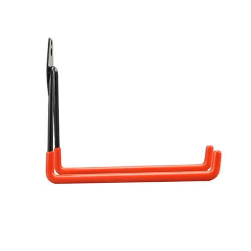CLISPEED 2 Stück Schwere Aufbewahrungshaken aus Metall mit Rutschfester Kunststoffbeschichtung Wandmontage Stabile Garage und Balkon Organisation für Leitern Gartengeräte Werkzeuge Orange von CLISPEED