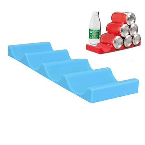 CLISPEED 2 Stück Silikon Flaschenablage für Kühlschrank Organizer für Bier und Getränkedosen und Leicht für Küche Garage und Partys Blau von CLISPEED