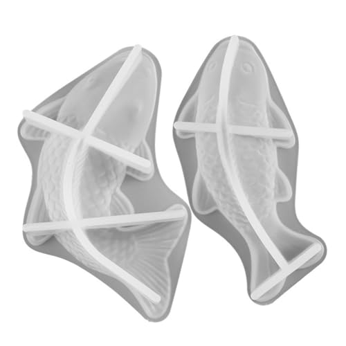 CLISPEED 2 Stück Silikonform Fisch Kerzen Seifenform Flexibel Langlebig Wiederverwendbar für DIY Kerzenherstellung und Handwerk mit Kleinem und Großem Karpfen Muster von CLISPEED