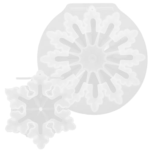 CLISPEED 2 Stück Silikonform Schneeflocken Epoxidharz Gießform DIY Handwerk Ornament Weihnachten Winterdeko für Harz Wachs Seife Schmuck Herstellung von CLISPEED