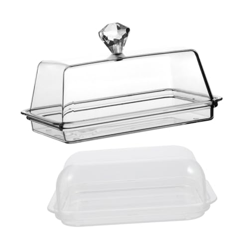 CLISPEED 2 Stück Teiliges Butterbehälter Transparent Küchenaufbewahrung für Butter und Kuchen Langlebig Rostfrei für Haushalt Snacks Partys und Geschenke von CLISPEED