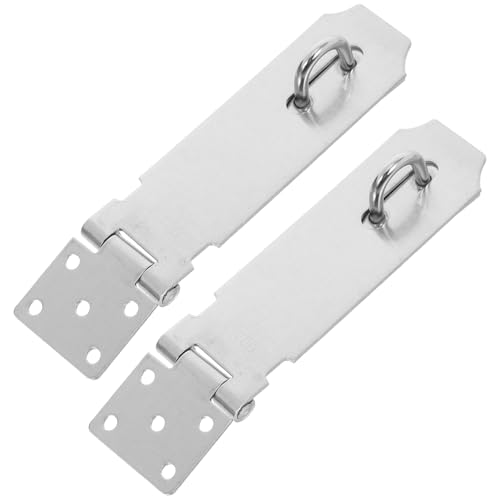 CLISPEED 2 Stück Teiliges Edelstahl Türschloss Hasp Set Robust und Langlebig Kompakt und Tragbar Einsetzbar für Innen und Außentüren Schrank und Garagentürverschluss mit Schrauben von CLISPEED