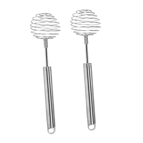 CLISPEED 2 Stück Teiliges Ei Schneebesen Handmixer Küchenrührgerät für Effizientes Schlagen und Mixen von Eiern Saucen und Teigen Rostfrei Leicht zu Reinigen Langlebig und Formstabil von CLISPEED