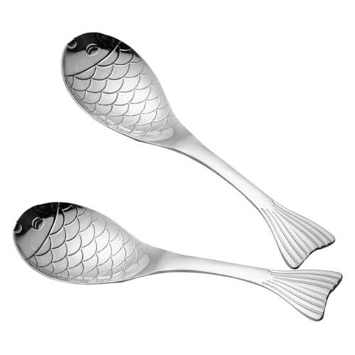 CLISPEED 2 Stück Teiliges Fischlöffel Servierlöffel für Suppe Porridge Desserts Vielseitig Einsetzbar Stilvolles Design für Buffet und Tischgedeck von CLISPEED