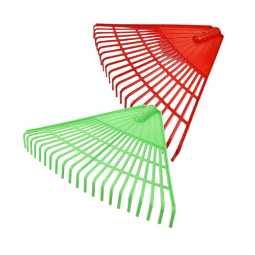 CLISPEED 2 Stück Teiliges Gartenrechen Zinkenähnliche Material Robust Langlebig Laubrechen und Unkrautrechen für Blumen Beete Obst Gemüse Geeignet Handlicher Gartenschrubber in Rot und von CLISPEED