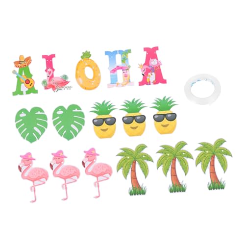 CLISPEED 2 Stück Teiliges Hawaiianisches Party Banner mit Flamingo und Ananas Motiven Papiergirlande für Tropische Sommerparty Einfach und Vielseitig als Fotohintergrund Geeignet Lebendige von CLISPEED