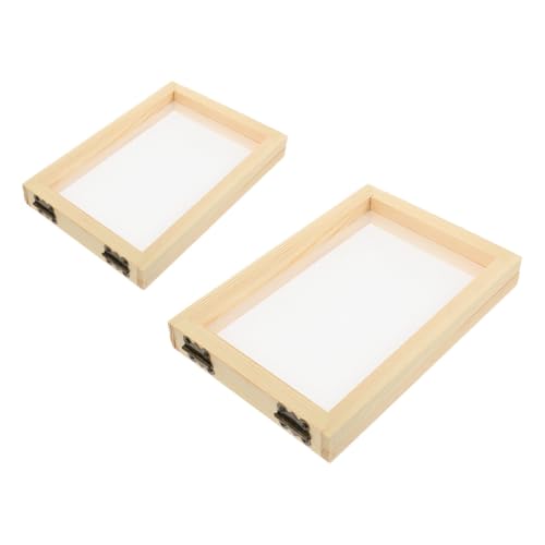 CLISPEED 2 Stück Teiliges Holz Papierherstellungs DIY Papierrahmen mit Netz für Kreative Papierprojekte und Langlebig für Handgemachte Papiergestaltung von CLISPEED
