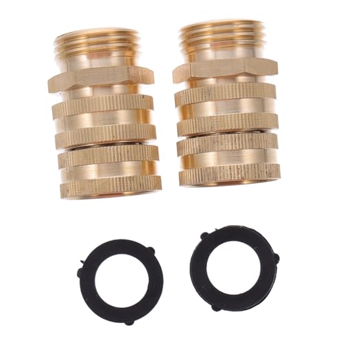 CLISPEED 2 Stück Teiliges Messing Schlauchadapter Drehbarer Dual Swivel Rostfrei Langlebig mit Unterlegscheiben für Gartenschläuche Bewässerung und Sprinkler von CLISPEED