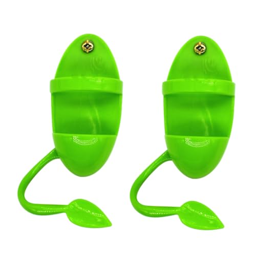 CLISPEED 2 Stück Teiliges Papageien Futter und Standgestell aus Grünem Praktisches Vogelzubehör für Wellensittiche und Sittiche Stabile Futterhalterung für Käfige Einfach zu Montieren von CLISPEED