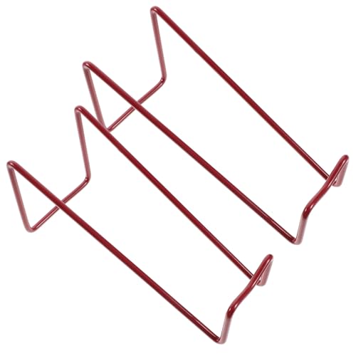 CLISPEED 2 Stück Teiliges Rotes Metall Weinregal Schlanker Moderner Tischständer Multifunktionaler Flaschenhalter für Rotwein Robust und Platzsparend für Restaurant und Zuhause von CLISPEED