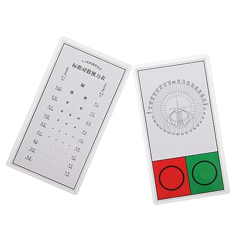 CLISPEED 2 Stück Teiliges Sehtafel aus Flexiblem PVC für Augenuntersuchungen Standardisierte Sehtesttafeln mit und Grünem Testbereich Leicht Praktisch für Optometristen und Sehprüfungen von CLISPEED