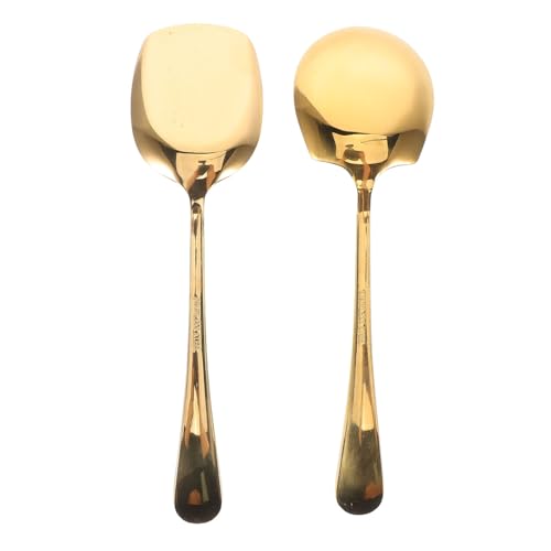 CLISPEED 2 Stück Teiliges Servierlöffel aus Edelstahl Goldfarben Buffet Schöpflöffel mit Langem Griff Polierte Suppenkellen für Küche Restaurant und Catering Vielseitig Einsetzbar zum CLISPEED 2 Stück Teiliges Servierlöffel aus Edelstahl Goldfarben Buffet Schöpflöffel mit Langem Griff Polierte Suppenkellen für Küche Restaurant und Catering Vielseitig Einsetzbar zum von CLISPEED