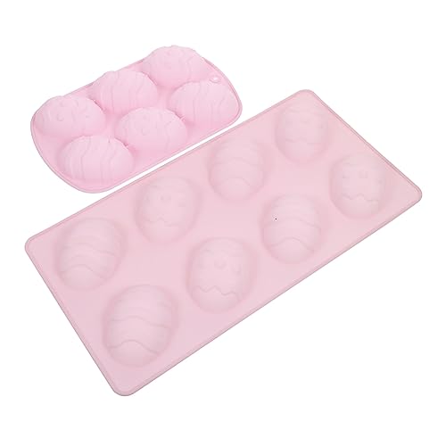 CLISPEED 2 Stück Teiliges Silikon Backform Ostern Eierform Umweltfreundlich Geruchsneutral Antihaftbeschichtet Langlebig Leicht zu Reinigen Geeignet für Kuchen Kekse DIY Backen und von CLISPEED