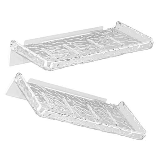 CLISPEED 2 Stück Teiliges Wandregal aus Langlebigem Pet Transparentes Schwebendes Bad und Küchen Organizer Regal Platzsparend Einfach zu Montieren Vielseitig Einsetzbar für Shampoo von CLISPEED