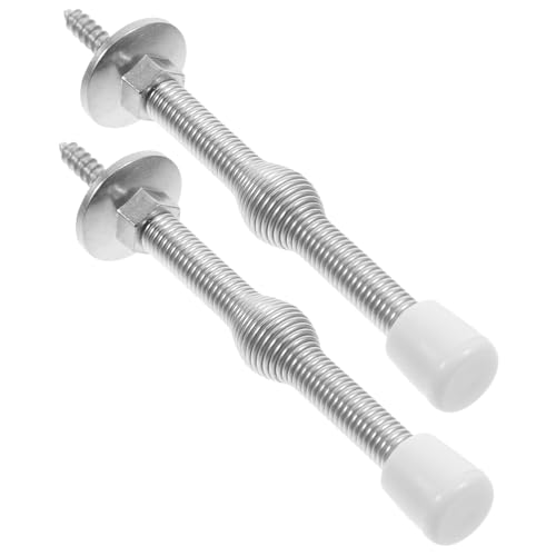 CLISPEED 2 Stück Türfeder Stopper Verstellbar Langlebig aus Zinklegierung und Kunststoff Leiser Türpuffer für Haustüren Zimmertüren und Schwere Türen Einfache Wand und Sockelmontage von CLISPEED