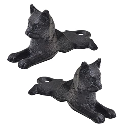 CLISPEED 2 Stück Türstopper aus Gusseisen Katze Rutschfester Türkeil mit Windschutz Retro Tierform Robust und Stabil Passend für Standardtüren Geeignet für Holz Fliesen Teppich und von CLISPEED
