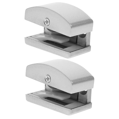 CLISPEED 2 Stück Verstellbare Duschtür Führungsstücke aus Gummi und Aluminiumlegierung Rutschfeste Duschtür Stopper für Schiebetüren Stabilisierende Glas Türschiene Begrenzung für Bad von CLISPEED