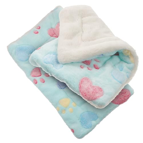 CLISPEED 2 Stück Warmes Haustier Schlafkissen aus Korallenfleece Verdickte Kuscheldecke für Hamster und Kleine Kleintiere Weiche Schlafunterlage für Winter Bequeme Haustier Nestmatte von CLISPEED
