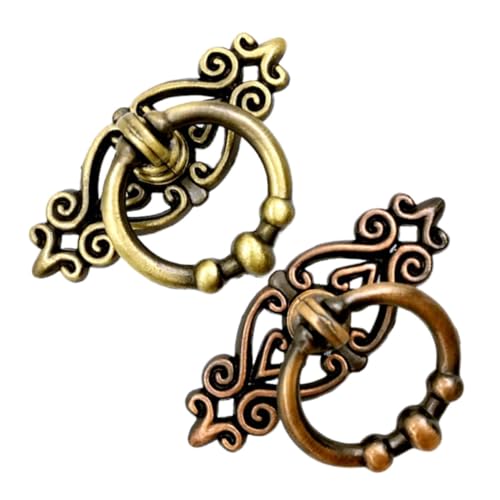 CLISPEED 2 Stück Zinklegierung Vintage Möbelgriff Schrankgriff Schubladengriff Grün rot Bronze für Kommode Kleiderschrank Wohnzimmerschrank Vielseitig und Dekorativ von CLISPEED