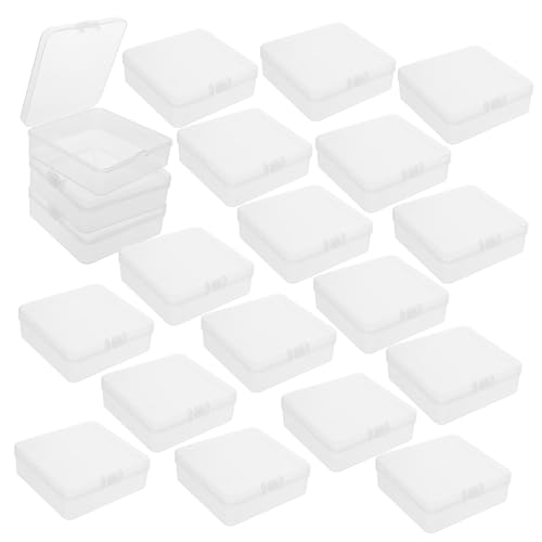 CLISPEED 20stücke Transparente Aufbewahrungsbox Aus Plastik Mit Klappdeckel Kleine Quadratische Box Für Spiel Und Sammelkarten Visitenkartenbox Karten-Organizer Tragbar Für Schmuck von CLISPEED