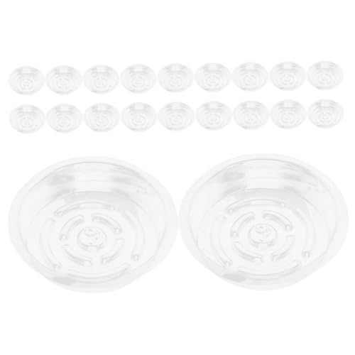 CLISPEED 20 Stück Transparente Pflanzenuntersetzer Pet Tropfschalen für Töpfe für Innen und Außengebrauch Schützt vor Wasserschäden und Hält Ihre Flächen Sauber von CLISPEED