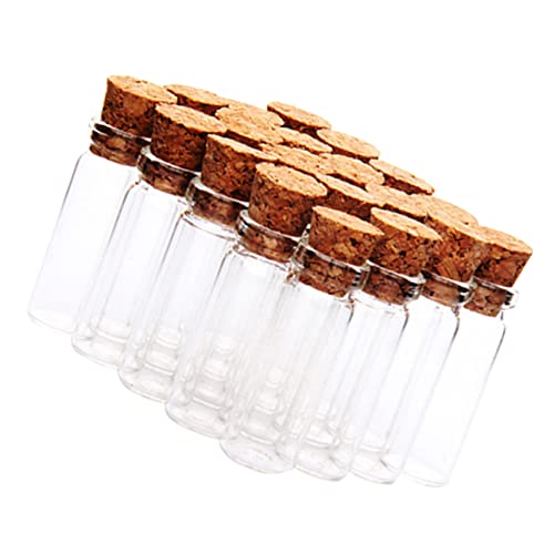 CLISPEED 24 Stück Mini Glasflaschen mit Korken Transparente Wunschgläser für Blumen Tee und Snacks Hochborosilikatglas für und Party für DIY von CLISPEED