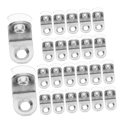 CLISPEED 24 Stück Teiliges Glasbodenträger mit Saugnapf Stabile Regalhalter aus Langlebiger Legierung Einfache Wandmontage für Küchen Wohnzimmer Büro Vielseitige Einlegebodenhalterung für von CLISPEED