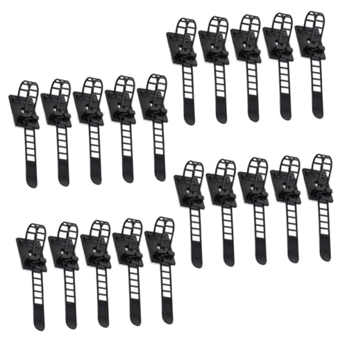 CLISPEED 25 Stck Teiliges Kabelclips Selbstklebend Verstellbare Kabelbinder für Kabelmanagement Wiederverwendbare Kabelhalter für Büro Zuhause und Schreibtisch Flexibel und Praktisch zur von CLISPEED