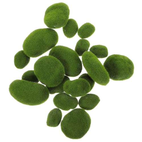 CLISPEED 25 Stück Teiliges Künstliche Moosbälle in Zwei Realistisch Grüne Moossteine für Feengärten Blumenarrangements Bonsai Dekoration Wartungsfrei und Wetterbeständig für Innen von CLISPEED