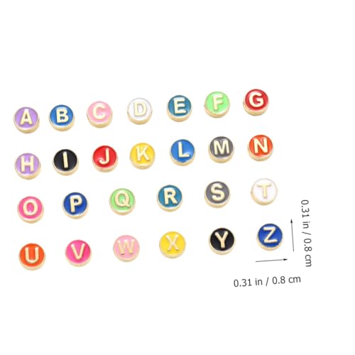 CLISPEED 26 Stück Teiliges Buchstabenperlen Farbigem Legierungs Leichte Tragbare Alphabet perlen für DIY Schmuckherstellung Armbänder Halsketten Bastelzubehör Vielseitig Einsetzbar von CLISPEED