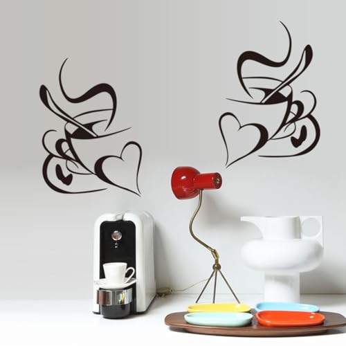 CLISPEED 2stücke Wandaufkleber Kaffeetasse Herz Selbstklebende Wandtattoos Für Küche Wohnzimmer Und Cafés Kreative Diy Wanddekoration Aus Vinyl Schwarz CLISPEED 2stücke Wandaufkleber Kaffeetasse Herz Selbstklebende Wandtattoos Für Küche Wohnzimmer Und Cafés Kreative Diy Wanddekoration Aus Vinyl Schwarz von CLISPEED