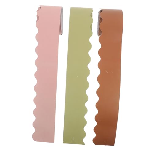 CLISPEED 3 Rollen Bunte Wellenrand bordüre Papier für Pinnwand Dekoration Wellenförmige Schwarze Brett Umrandung Cartoon Klassenzimmer Tafel Dekor für Schule Büro von CLISPEED