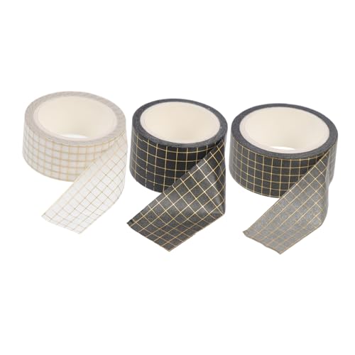 CLISPEED 3 Rollen Goldfolien Washi Tape Dekoratives Scrapbook Klebeband für DIY Geschenkverpackung und Tagebuchgestaltung Leicht Vielseitig Einfach Zuschneidbar CLISPEED 3 Rollen Goldfolien Washi Tape Dekoratives Scrapbook Klebeband für DIY Geschenkverpackung und Tagebuchgestaltung Leicht Vielseitig Einfach Zuschneidbar von CLISPEED
